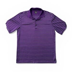 Greg Norman Play Dry Purple & Blue Striped Golf Polo - Men’s Size L (22" P2P)